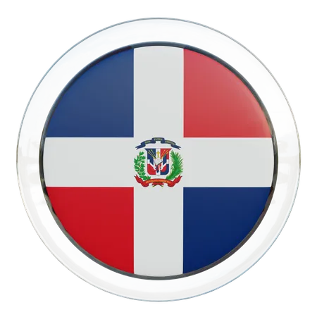 Dominican Republic Round Flag  3D Icon