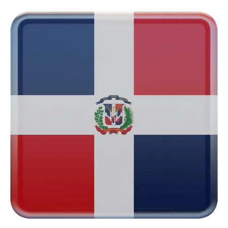 Dominican Republic Square Flag  3D Icon