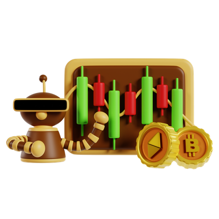 Domínio automatizado de negociação de criptomoedas  3D Icon