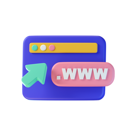 Clic en dominio en línea  3D Icon