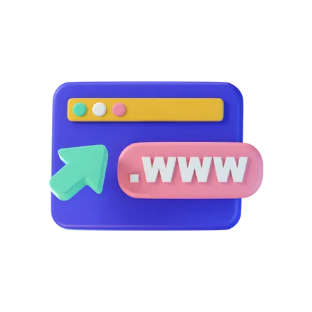 Clic en dominio en línea  3D Icon