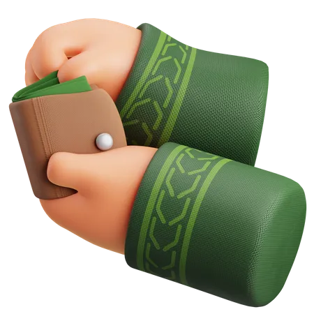 Hands Grab A Wallet 3D Icon