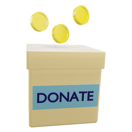 Donación de caja  3D Icon