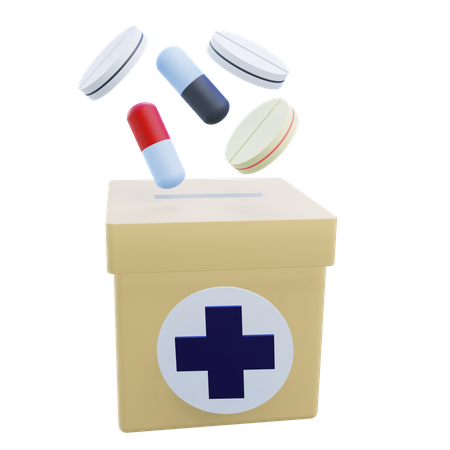 Donación de medicamentos  3D Icon