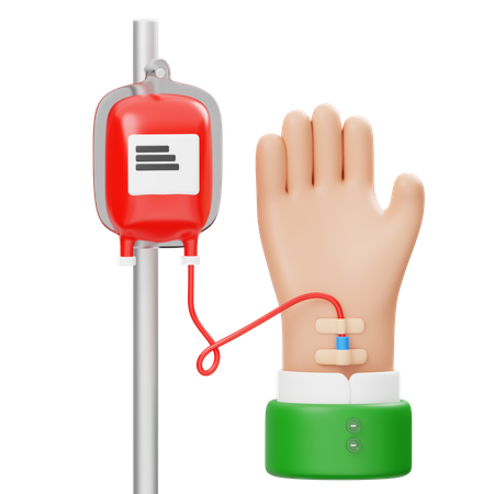 Donación de sangre de manos  3D Icon