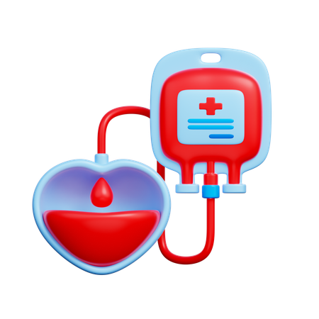 Donación de sangre y corazón  3D Icon