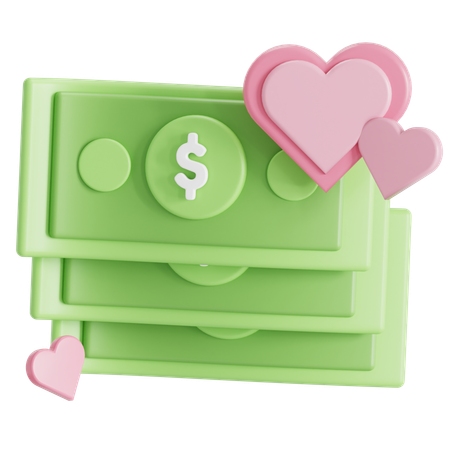 Dinero de donación  3D Icon