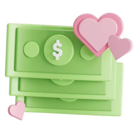 Dinero de donación  3D Icon