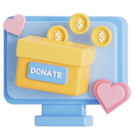 Donación en línea  3D Icon