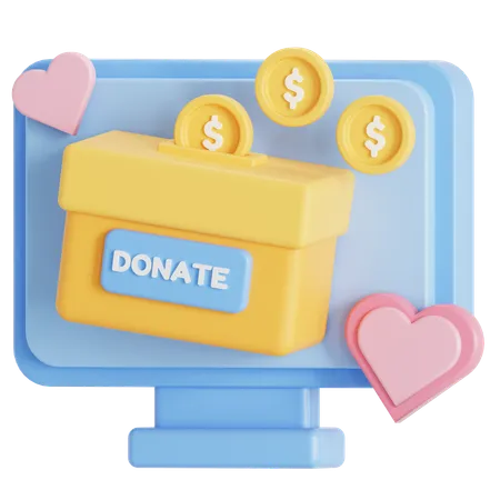 Donación en línea  3D Icon