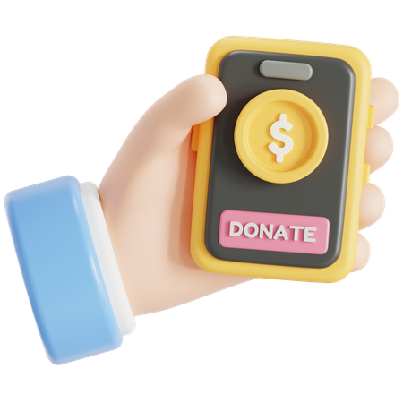 Donación en línea  3D Icon