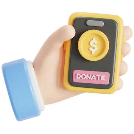 Donación en línea  3D Icon