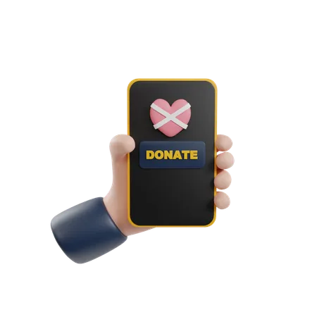 Donación en línea  3D Icon