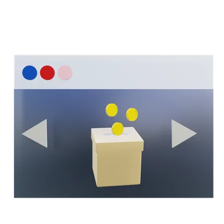 Donación en línea  3D Icon