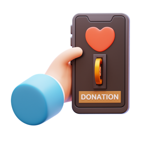 Donación en línea  3D Icon