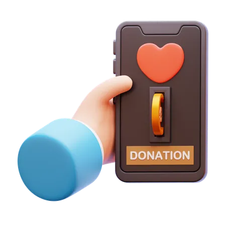 Donación en línea  3D Icon