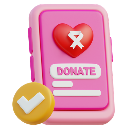 Donación en línea  3D Icon