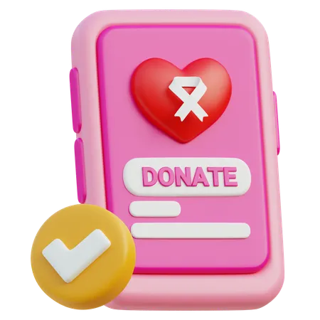 Donación en línea  3D Icon