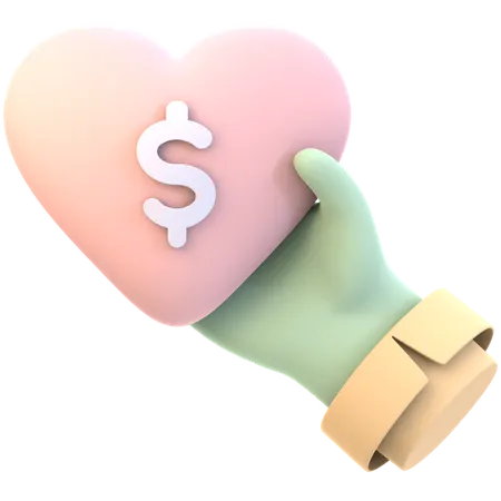 Donar corazon  3D Icon