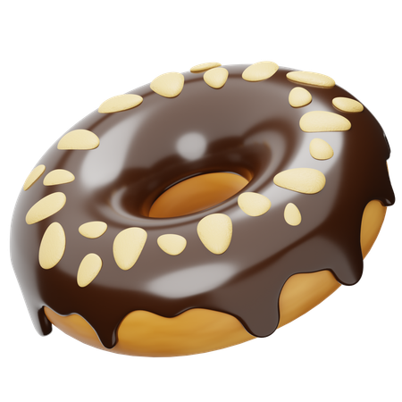 Donuts de chocolate y almendras  3D Icon