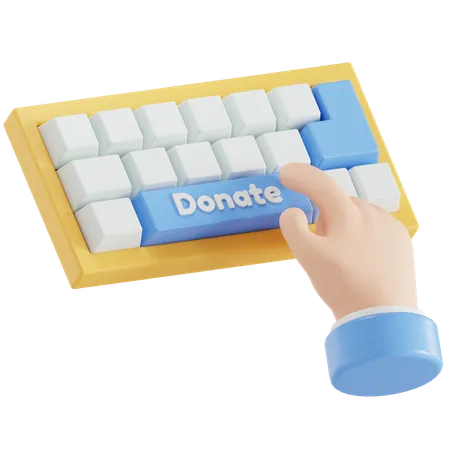 Donate Online With Keyboard 3D Icon