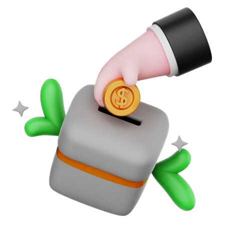 DONATE INTO BOX  3D Icon