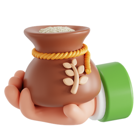 Donate rice  3D Icon