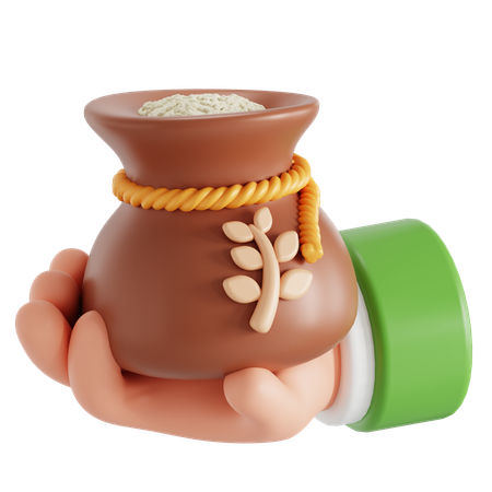 Donate rice  3D Icon
