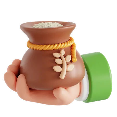 Donate rice  3D Icon
