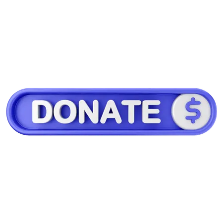 Donate Text Button  3D Icon