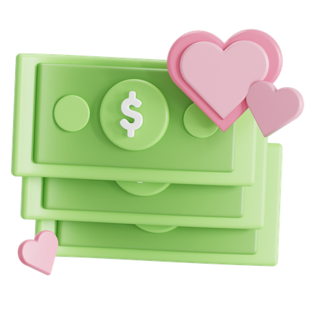 Donation money  3D Icon