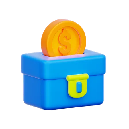 Donation Money Box  3D Icon
