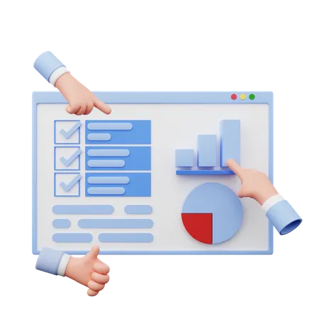 Données analytiques approuvées  3D Illustration