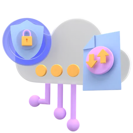 Données cloud  3D Icon