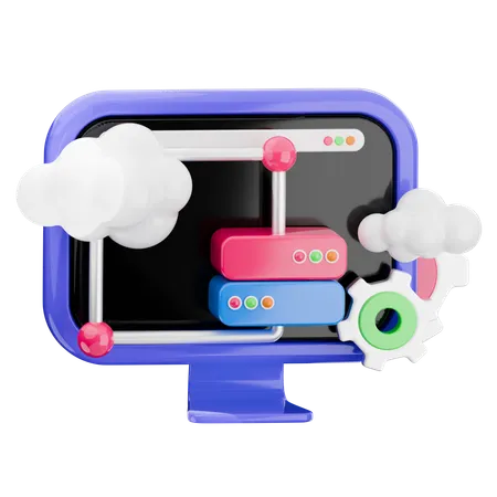 Données cloud  3D Icon