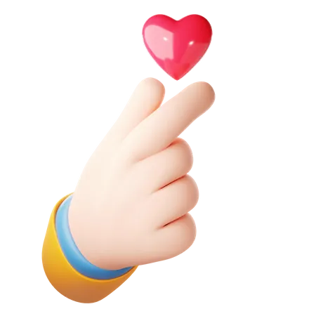 Faire un geste de la main d'amour  3D Icon