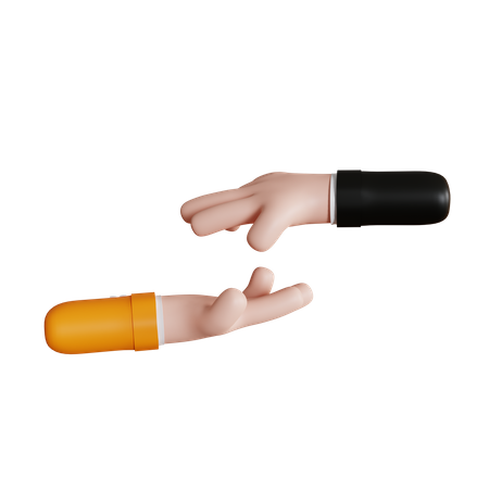 Donner et recevoir un geste de la main  3D Icon