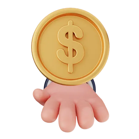 Donner une pièce de monnaie en dollars  3D Icon