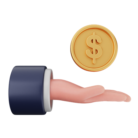 Donner une pièce de monnaie en dollars  3D Icon