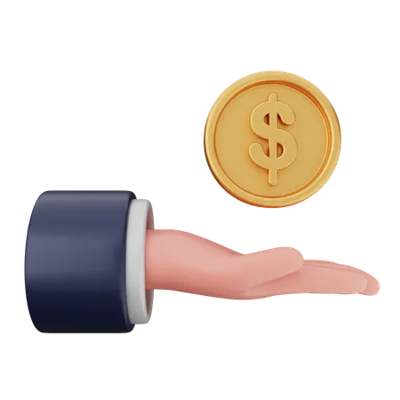 Donner une pièce de monnaie en dollars  3D Icon