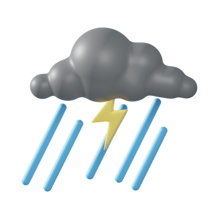 Donner Regen Sturm  3D Illustration