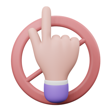 Dont Touch Hand Gesture  3D Icon
