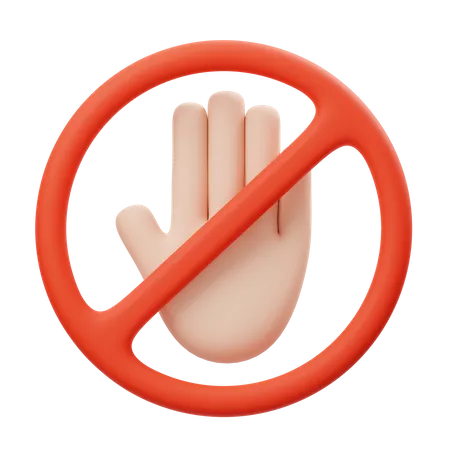 Don't Touch Hand Gesture  3D Illustration