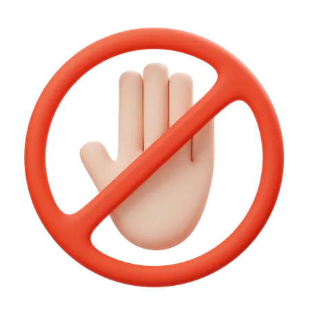 Don't Touch Hand Gesture 3D Illustration