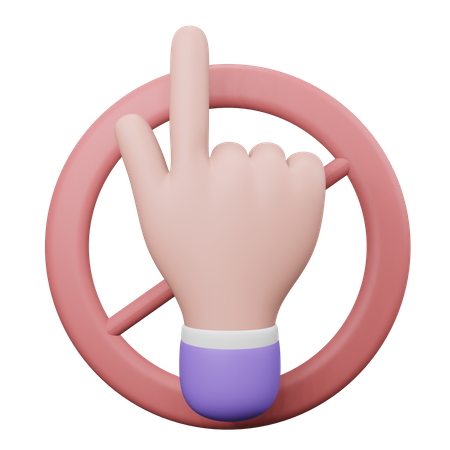 Dont Touch Hand Gesture 3D Illustration