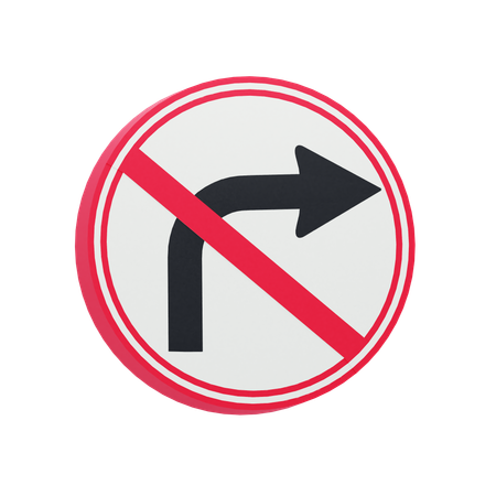 Dont Turn Right  3D Icon