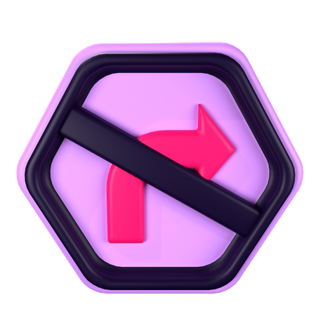 Don't Turn Right  3D Icon