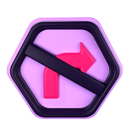 Don't Turn Right  3D Icon