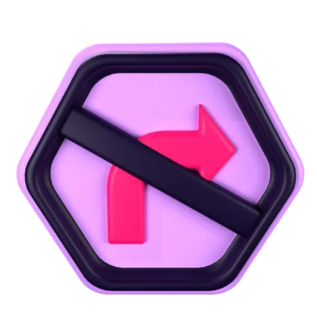 Don't Turn Right  3D Icon