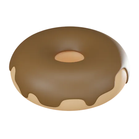 Sweetness With This 3 D Chocolate Glazed Donut Tempting Treat For Your Design Projects Perfect For Conveying Essence Of Delightful Indulgence 3 D Render Illustration 3D Icon
